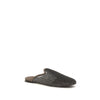 Brunello Cucinelli Gray Calf Leather Bos Taurus Mules
