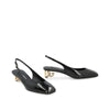 Dolce & Gabbana Black Calfskin Mid Heel Pumps