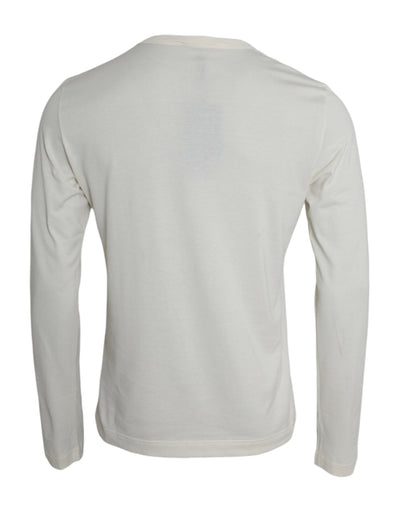 Dolce & Gabbana White Cotton Long Sleeve T-Shirt