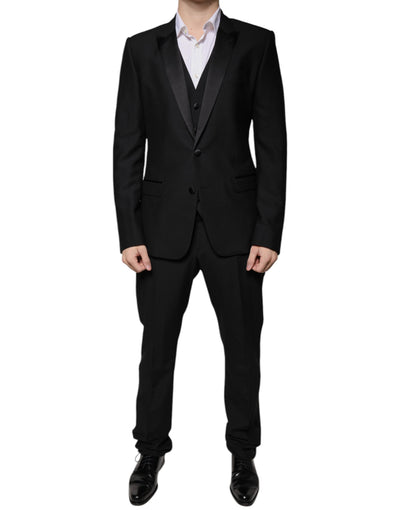 Dolce & Gabbana Black Virgin Wool Tuxedo