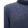 Brunello Cucinelli Blue Alpaca Leather Turtleneck