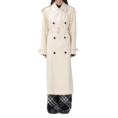 Burberry White Cotton Coat