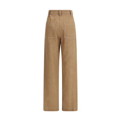 Brunello Cucinelli Brown Cotton Casual Pants