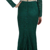 Robe longue à manches longues Dolce &amp; Gabbana Emerald Elegance