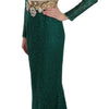 Robe longue à manches longues Dolce &amp; Gabbana Emerald Elegance