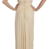 Dolce & Gabbana Beige Silk Column Cap Sleeve Gown Dress