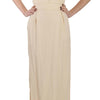 Dolce & Gabbana Beige Silk Column Cap Sleeve Gown Dress