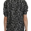 Dolce & Gabbana Black Musical Instrument Collared Blouse Shirt