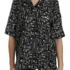 Dolce & Gabbana Black Musical Instrument Print Silk  Top