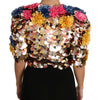 Dolce & Gabbana Crystal Sequined Floral Jacket Coat
