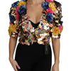 Dolce & Gabbana Crystal Sequined Floral Jacket Coat