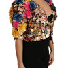Dolce & Gabbana Crystal Sequined Floral Jacket Coat