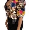Dolce & Gabbana Crystal Sequined Floral Jacket Coat