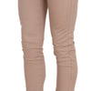 CRISTINAEFFE Brown Low Waist Slim Fit Skinny Cotton Pants