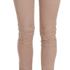 CRISTINAEFFE Brown Low Waist Slim Fit Skinny Cotton Pants