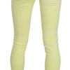 PINKO Yellow Cotton Stretch Low Waist Skinny Casual Trouser Pants