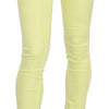 PINKO Yellow Cotton Stretch Low Waist Skinny Casual Trouser Pants