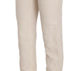 LAUREL White High Waist Silk Blend Flared Dress Trousers Pants