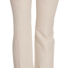 LAUREL White High Waist Silk Blend Flared Dress Trousers Pants