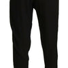 Guess Black Polyester High Waist Cropped Trousers Pants