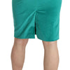 GF Ferre Green Solid Twill Knee Length Pencil Midi Skirt