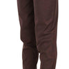 Just Cavalli Brown High Waist Tapered Formal Trousers Pants