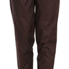 Just Cavalli Brown High Waist Tapered Formal Trousers Pants