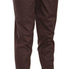 Just Cavalli Brown High Waist Tapered Formal Trousers Pants