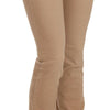 Just Cavalli Brown Cotton Stretch Mid Waist Skinny Trousers Pants