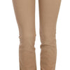 Just Cavalli Brown Cotton Stretch Mid Waist Skinny Trousers Pants