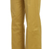 Just Cavalli Mustard Yellow Straight Formal Trousers Pants