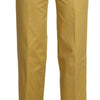 Just Cavalli Mustard Yellow Straight Formal Trousers Pants