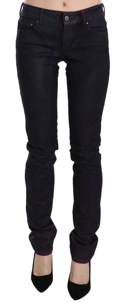 Just Cavalli Black Cotton Low Waist Skinny Denim Pants
