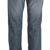 Just Cavalli Blue Washed Cotton Low Waist Slim Fit Denim Pants