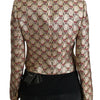 Dolce & Gabbana Gold Floral Sequined Blazer Coat Jacket