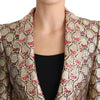 Dolce & Gabbana Gold Floral Sequined Blazer Coat Jacket