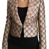 Dolce & Gabbana Gold Floral Sequined Blazer Coat Jacket