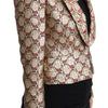 Dolce & Gabbana Gold Floral Sequined Blazer Coat Jacket