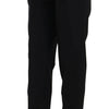 Dolce & Gabbana Black Button Pleated Tapered Trouser Pants