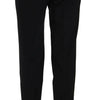 Dolce & Gabbana Black Button Pleated Tapered Trouser Pants