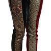 Dolce & Gabbana Multicolor Jacquard Cropped Tapered Pants