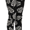 Dolce & Gabbana Black Palm Leaf Print Skinny Pants
