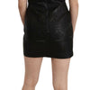 John Richmond Black Leather Studded Mini Shift Dress