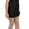 John Richmond Black Leather Studded Mini Shift Dress