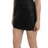 John Richmond Black Leather Studded Mini Shift Dress