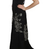 John Richmond Black Sequined Flare Ball Gown Dress
