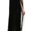 John Richmond Black Silk Beaded Sequined Sheer Dress
