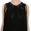 John Richmond Black Silk Beaded Sequined Sheer Dress