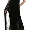 John Richmond Black Silk Beaded Sequined Sheer Dress