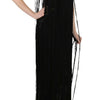 John Richmond Black Silk Beaded Sequined Sheer Dress